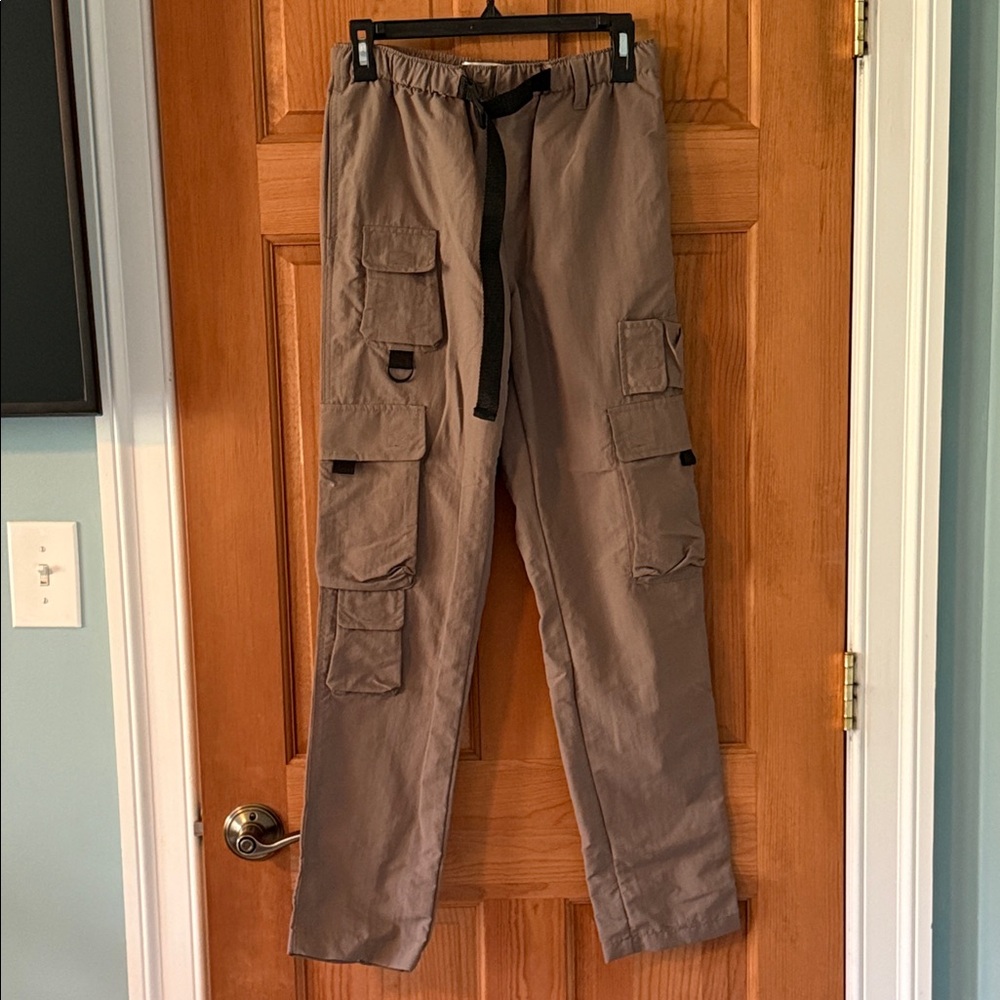 Urban Outfitters One Size Adjustable Waist Unisex Brown Cargo Pants fit XS-M NEW